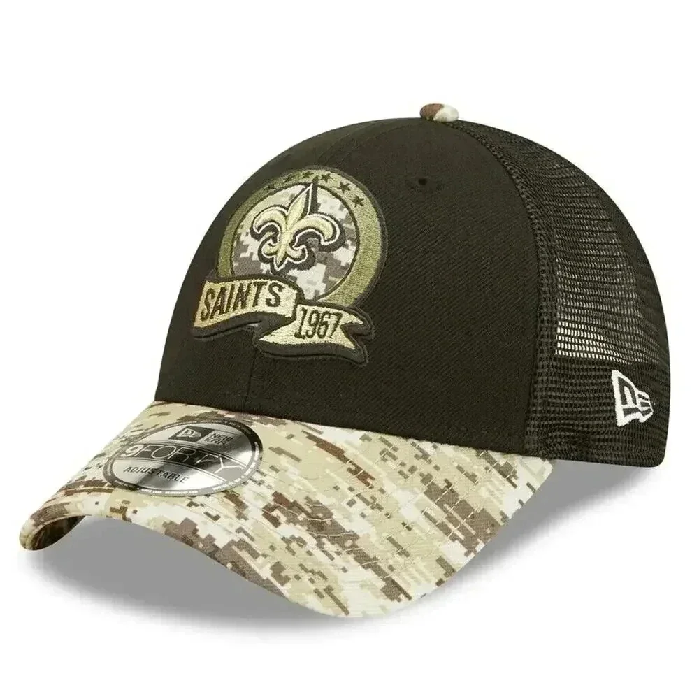 New Era Hat Black Camo New Orleans Saints 9Forty NFL Salute To Service Snapback